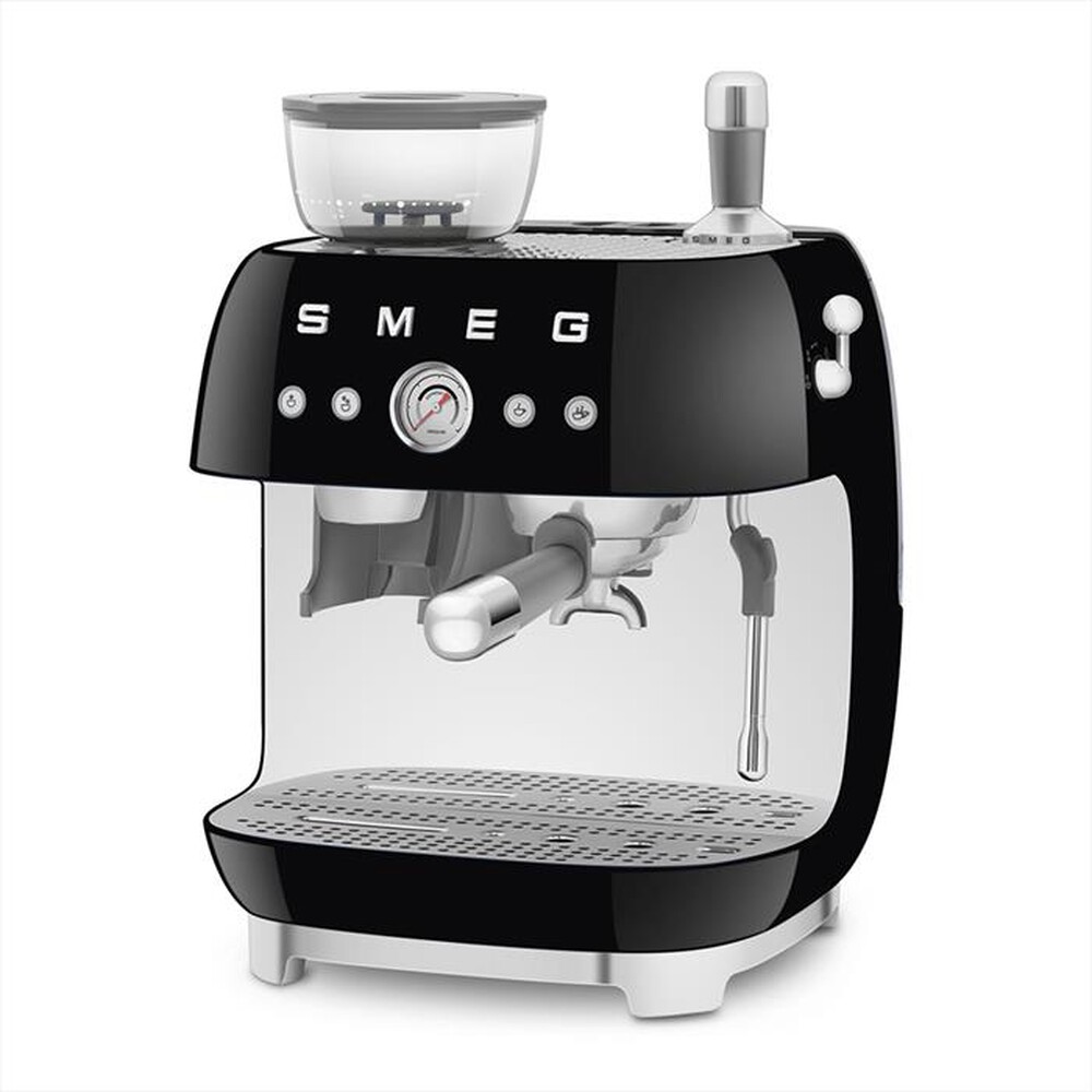 SMEG - Macchina da Caffè+macinacaffè 50's Style EGF03BLEU-Nero LUCIDO