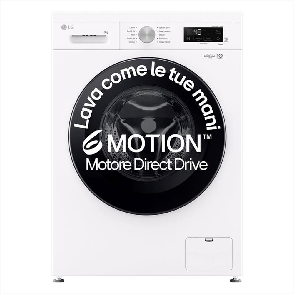 LG - Lavatrice AI DD F4NX1008NWK SERIE X1 8kg Classe A-Ivory White