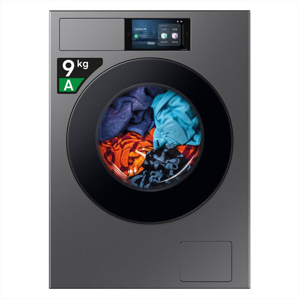 SAMSUNG - Lavatrice WF90F09C4SU3 9KG Classe A-Dark Silver Steel - oblò Nero