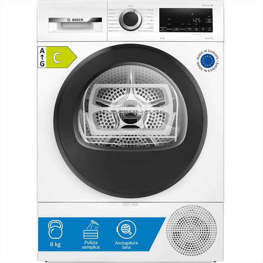 BOSCH - Asciugatrice Serie 6 WQG233D1II 8Kg Classe C-Bianco